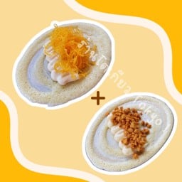 คัสตาร์ดครีมฝอยทอง + ครีมคัสตาร์ดครัมเบิ้ล (2 ชิ้น)