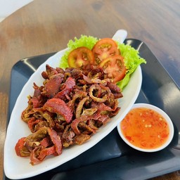 หนังเป็ดอบกรอบ + น้ำจิ้ม