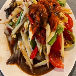 ตำปูปลาร้า กุ้งสด,หอยดอง