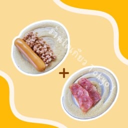 หมูสับไข่ดาว +เบค่อนเบิ้ล (2ชิ้น)