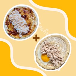 พริกเผาหมูหยอง + ไข่นกดาวหมูสับ(2ชิ้น)
