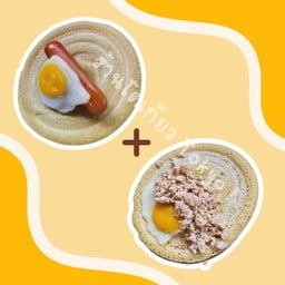 ไข่นกดาวไส้กรอก+ไข่นกดาวหมูสับ (2ชิ้น)