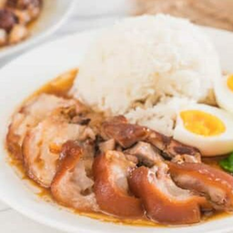ข้าวขาหมู (ไม่มีไข่ต้ม) Pork Leg Stew with Rice (without egg)