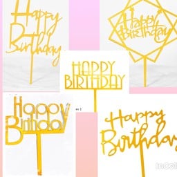 ป้าย HBD อันใหญ่คละแบบ สีทอง