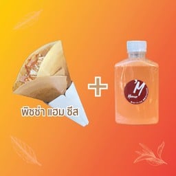 พิซซ่า, แฮม, ชีส + ชาไทย (250 ml)