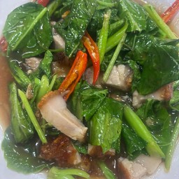 กับ(คะน้าหมุกรอบ)