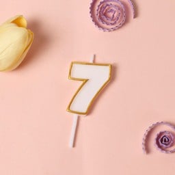 เทียนตัวเลข 7 ขอบทอง