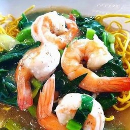 ราดหน้า หมี่กรอบ กุ้ง  (สุดฟิน)