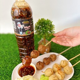 ลูกชิ้นปิ้ง2ไม้เนื้อแน่น+น้ำจิ้ม