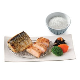 Charcoal Grilled Saba and Pork Shoyukouji (Set)