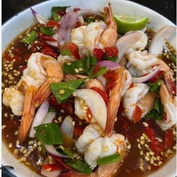 ยำกุ้งสุกปลาร้า