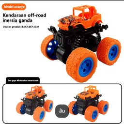 สีส้ม รถบิ๊กฟุต โช๊คสปริง หมุนได้ 360 องศา