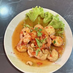 เต้าหู้ผัดกุ้งสามรส