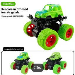 สีเขียว รถบิ๊กฟุต โช๊คสปริง หมุนได้ 360 องศา