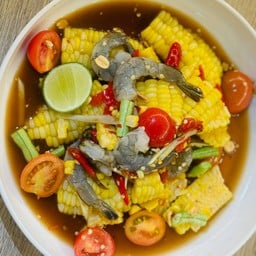 ตำข้าวโพดกุ้งสด