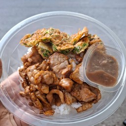 ข้าวไข่ชะอม.....ทอด+น้ำพริก