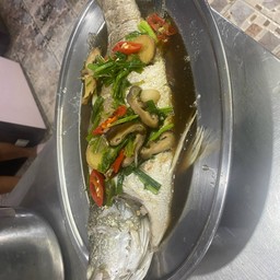 ปลากะพงนึ่งซีอิ้ว