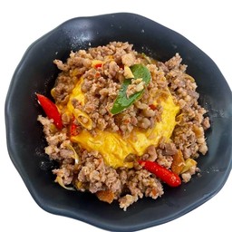 ข้าวไข่ข้นกะเพราหมูสับ