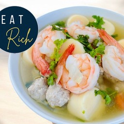 แกงจืดเต้าหู้หมูสับใส่กุ้ง