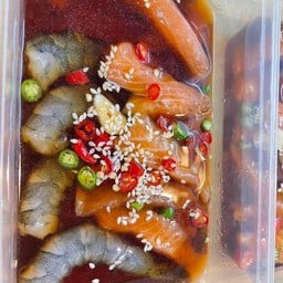 แซลม่อน+กุ้งดองซีอิ๊วเกาหลี