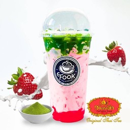 มัทฉะลาเต้สตรอว์เบอร์รี - Strawberry Matcha Latte