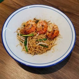 ผัดหมี่ซั่วฮ่องกงใส่กุ้ง