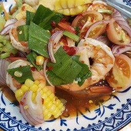 ตำไทยข้าวโพดกุ้งสุก