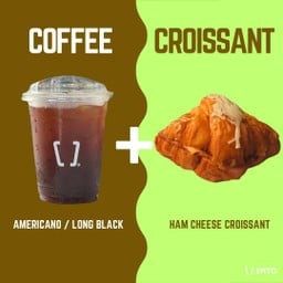 กาแฟดำจับคู่แฮมชีสครัวซอง