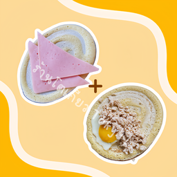 แฮมเบิ้ล + ไข่นกดาวหมูสับ (2ชิ้น)