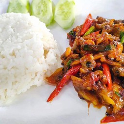 หอยลายผัดพริกเผา