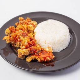 ข้าวไก่กรอบซอสเทอริยากิ