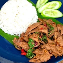 กะเพราตับหมู