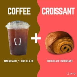 กาแฟดำจับคู่ช็อกโกแลตครัวซอง