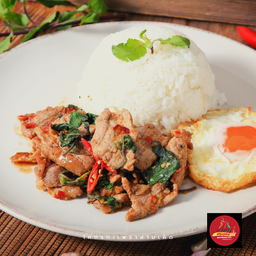 กะเพราหมูชิ้น