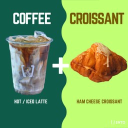 กาแฟนมจับคู่แฮฒชีสครัวซอง