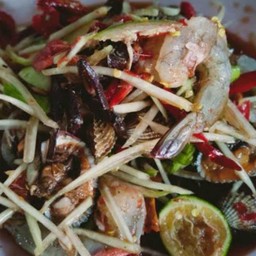 ตำหอยแครงกุ้งสด