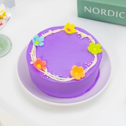 เค้กมินิมอลมินิม่วง ดอกไม้