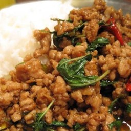 ข้าวราดผัดกระเพราหมู