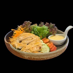 สลัดอกไก่สเต๊ก(อกไก่120กรัม)