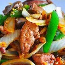 ผัดพริกเผาเครื่องในไก่(กับข้าว)