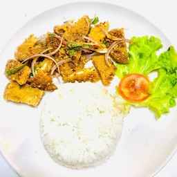 ข้าวยำไก่ทอด