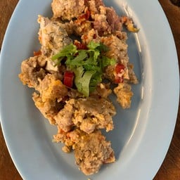 หมูสับนึ่งปลาอินทรีเค็ม