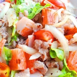 ยำปูอัดหมูสับ