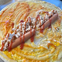 ไข่่ไก่+ไก่สับ+พิซซ่า+ไส้กรอก (โตเกียวยัก)