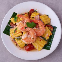 ยำแซ่บข้าวโพดหวานกุ้งสุก