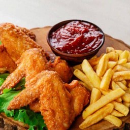 ปีกไก่ทอด+เฟรนช์ฟราย