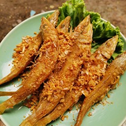 ปลาทรายทอดกระเทียม