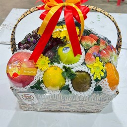 10 กระเช้ารวมผลไม้ ( S ) พร้อมตกแต่ง