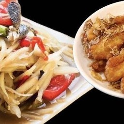 [เซตสุดฮิต] ปีกไก่ทอดน้ำปลา หอมน้ำปลาแท้ + ตำปูปลาร้า