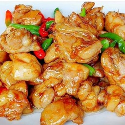ข้าว  ไก่ผัดพริกขี้หนู